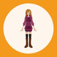 lady girl cartoon theme elements N44