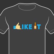 T-shirt with funny print on black background Vector print