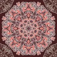 Round floral design seamless pattern