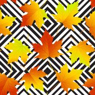 Autumn leaves seamless background geometric pattern Vector illustration N2