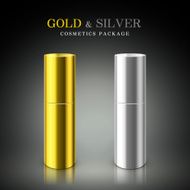 golden and silver cosmetic package