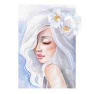 Beauty Fantasy portrait of a young girl Watercolor illustration