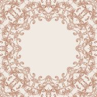 Round floral design frame