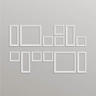 Vector Blank Picture Frame Template Composition Set Isolated N3