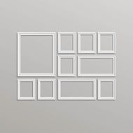 Vector Blank Picture Frame Template Composition Set