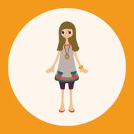 lady girl cartoon theme elements vector eps N19
