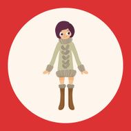 lady girl cartoon theme elements vector eps N23