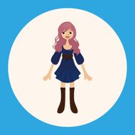 lady girl cartoon theme elements vector eps N24
