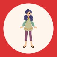 lady girl cartoon theme elements vector eps N25