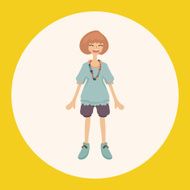 lady girl cartoon theme elements vector eps N26
