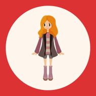 lady girl cartoon theme elements vector eps N27