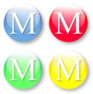 Letter M icon from the English alphabet