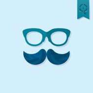 Hipster Mustache Leaves N3