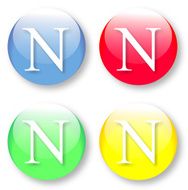 Letter N icon from the English alphabet