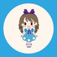 girl cartoon theme elements vector eps N2