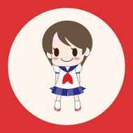 girl cartoon theme elements vector eps N5