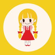 girl cartoon theme elements vector eps N6