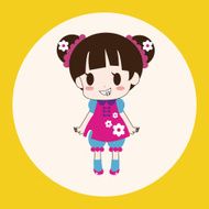 girl cartoon theme elements vector eps N7
