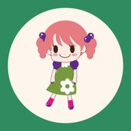 girl cartoon theme elements vector eps N9