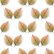 Just leaves Watercolor Seamless pattern 5