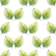 Just leaves Watercolor Seamless pattern 3