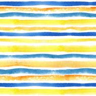 Watercolor strips seamless pattern border Yellow orange blue