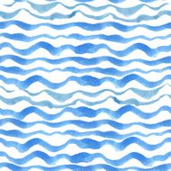 Watercolor strips seamless pattern set Blue cyan wave background