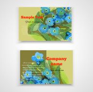 Business Card Templates decorated with watercolor flowers