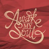 &quot;Awake my Soul&quot; quote poster on red wrapping paper background