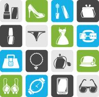 Silhouette Female Fashion objects and accessories icons