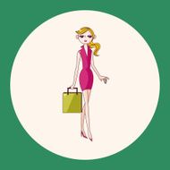 shopping girl theme elements vector eps