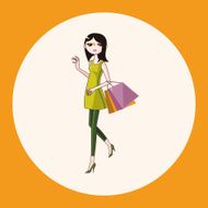 shopping girl theme elements vector eps N2