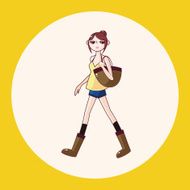 shopping girl theme elements vector eps N5