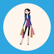 shopping girl theme elements vector eps N6