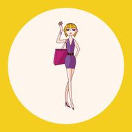 shopping girl theme elements vector eps N7