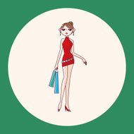 shopping girl theme elements vector eps N8