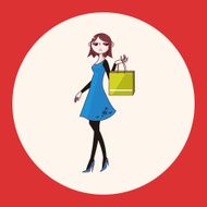 shopping girl theme elements vector eps N9