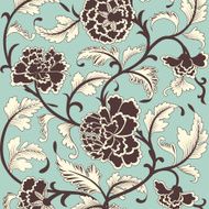 Ornamental colored antique floral pattern N4