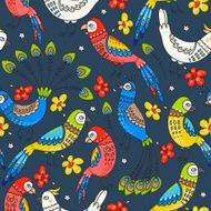 Seamless parrots and peacocks N3
