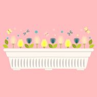Vector illustration with flower pot in flat style N4