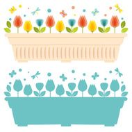 Vector illustration with flower pot in flat style N5