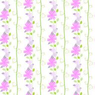 Cute seamless pattern with the floral and leaves