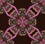 Beautiful seamless pattern of symmetrical ornament