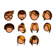Hairstyle icon set
