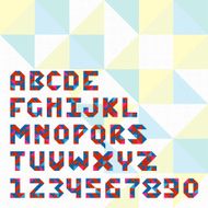 Triangle mosaic font set for icons apps or logo design