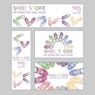 Set of two business card and banners for shoestore
