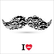 Stock Vector Illustration Moustaches set Design elements