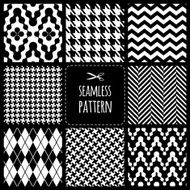 Seamless set fabric pattern of black and white