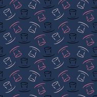 Seamless pattern with cylinder hat