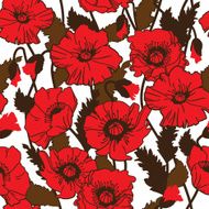 seamless pattern with field poppies N2